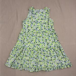 J. Crew Factory Girls Green Hawaiian Print Tiered Sundress Size 10